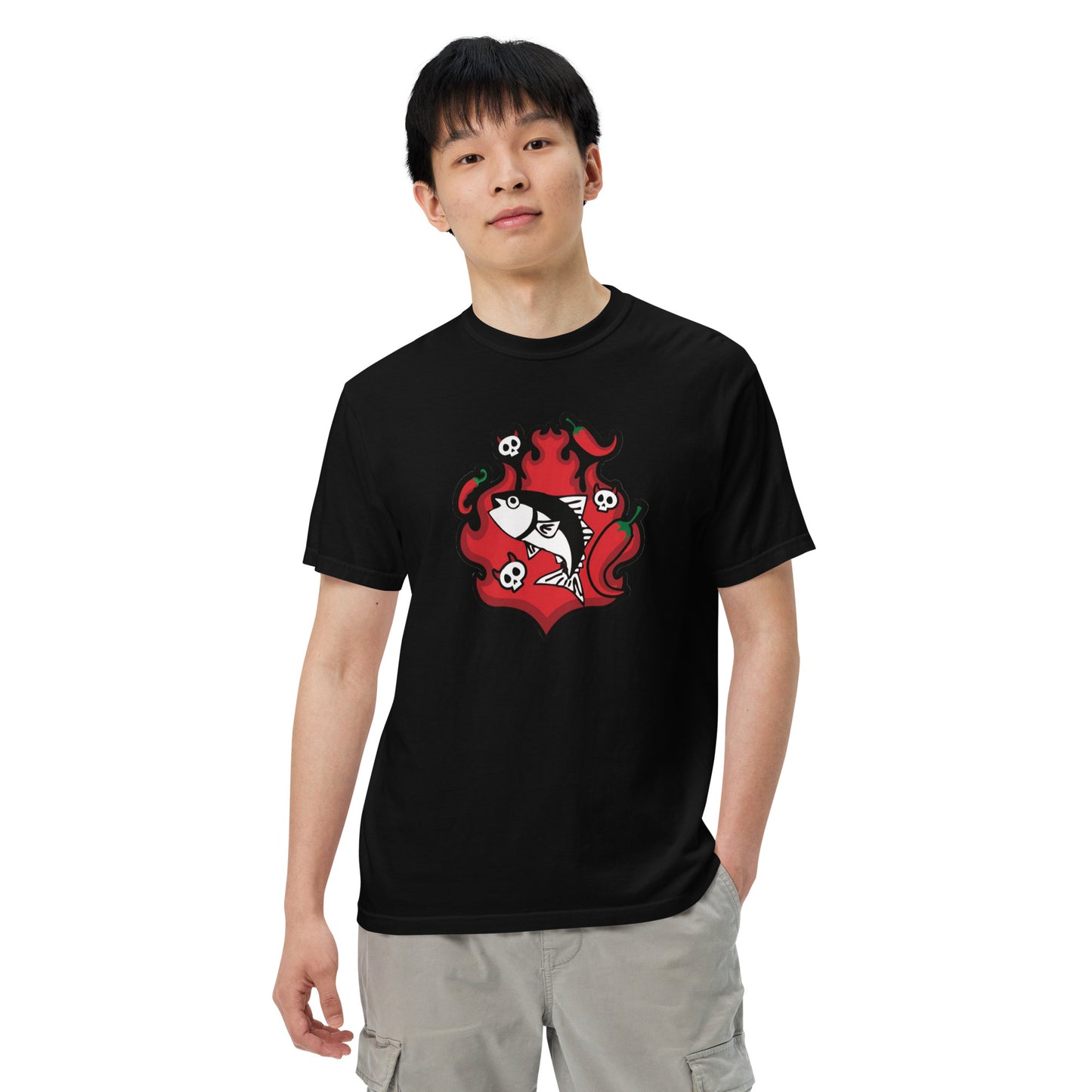 Flaming Fish T-shirt (Big Tuna Hot Sauce)